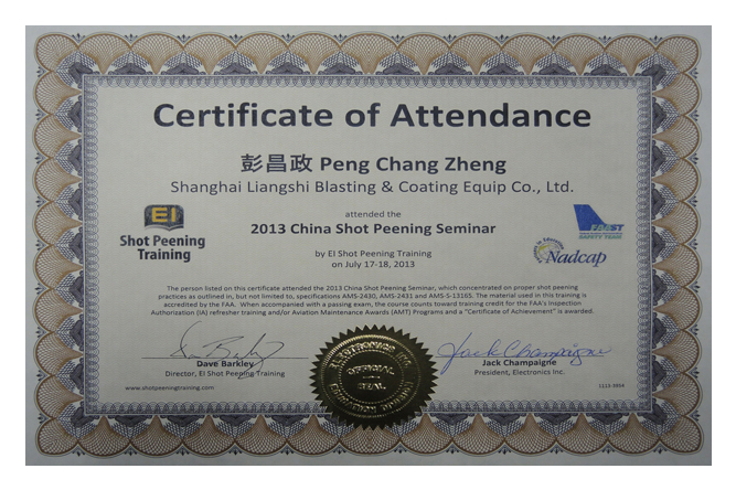 FAA shot peening seminar